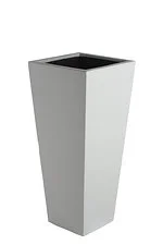 tapered square grc planter Painted Light Grey Finish