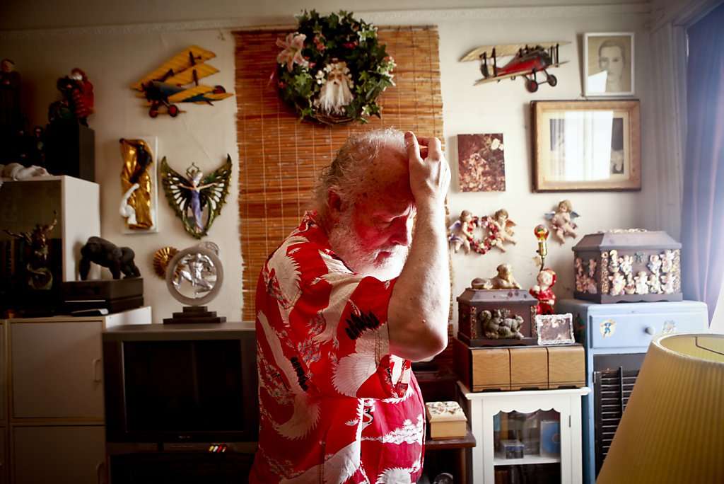  Mike Kuchar, seen in his San Francisco, Calif., Mission district bedroom on Thursday, May 17, 2012, along with his late twin brother, George, was a star of the "underground" film scene of the 1960s and '70s. (Photo: Russell Yip, The Chronicle) 