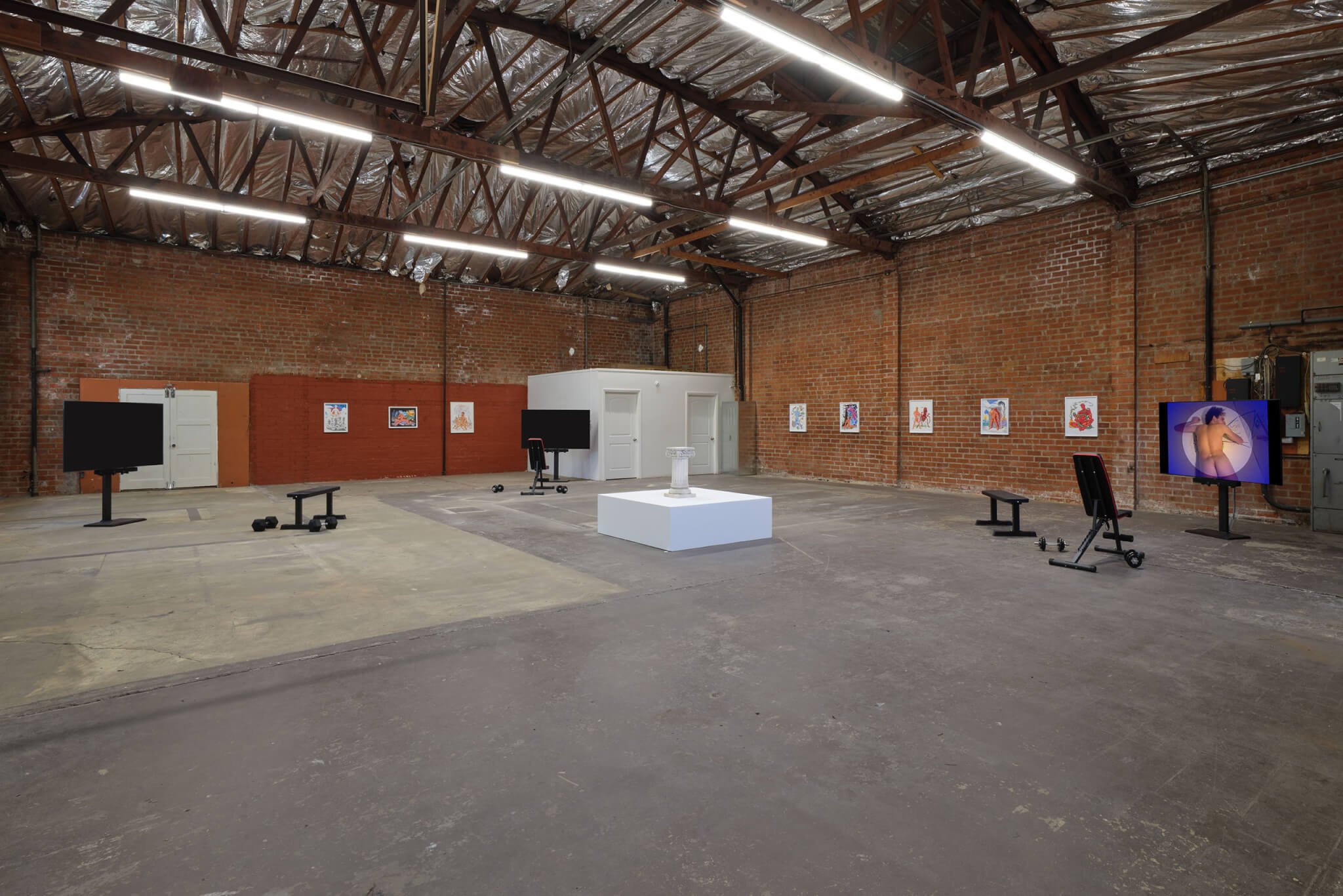    Installation view, Mike Kuchar: Big, Bad, Boys, 2023. François Ghebaly, Los Angeles, CA   