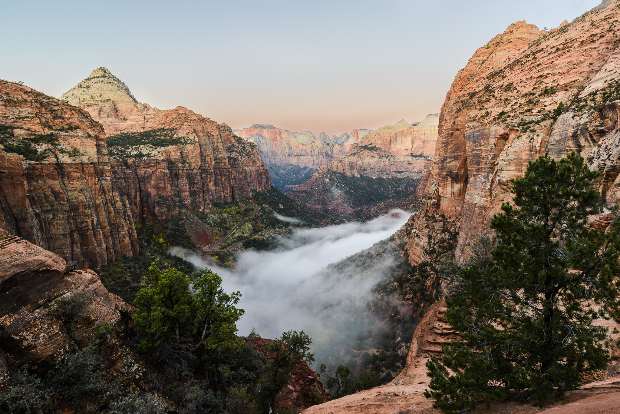 Morning Fog in the Zion Canyon
