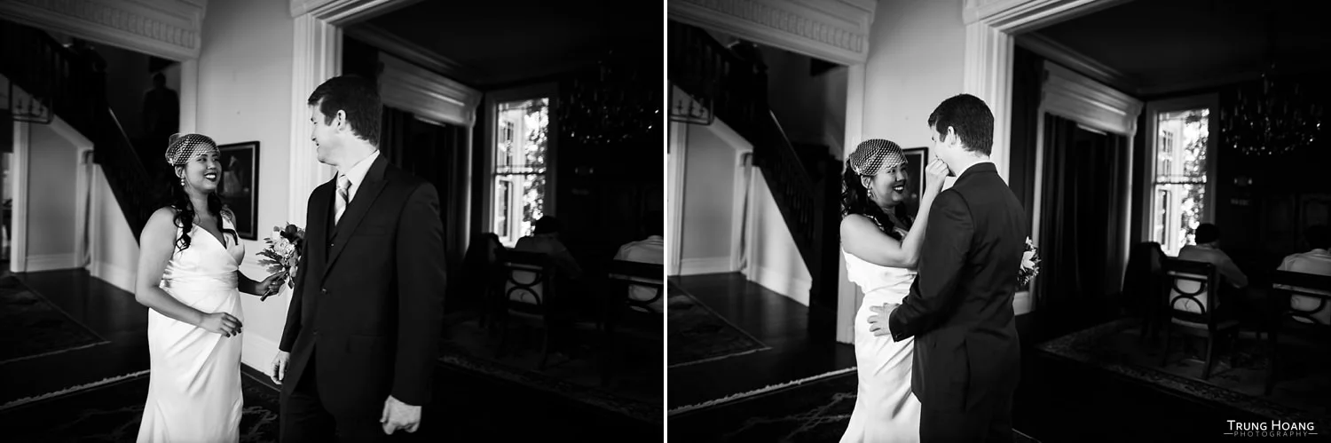 Black and white first look photo