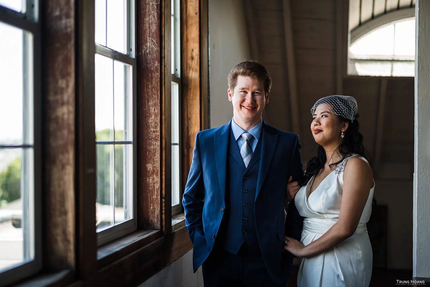 Window light wedding portrait Bay Area wedding photography