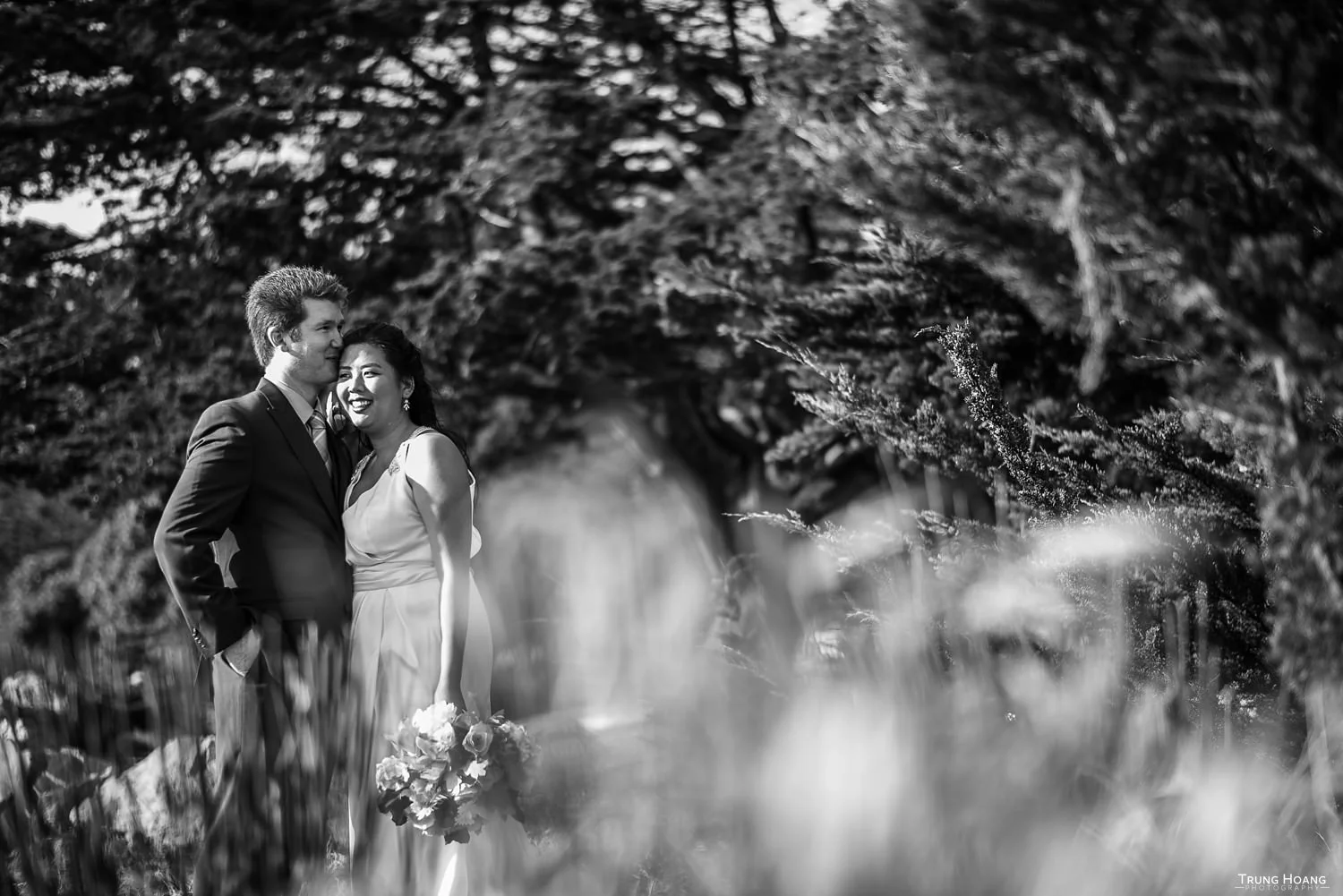 Cute black and white wedding photography