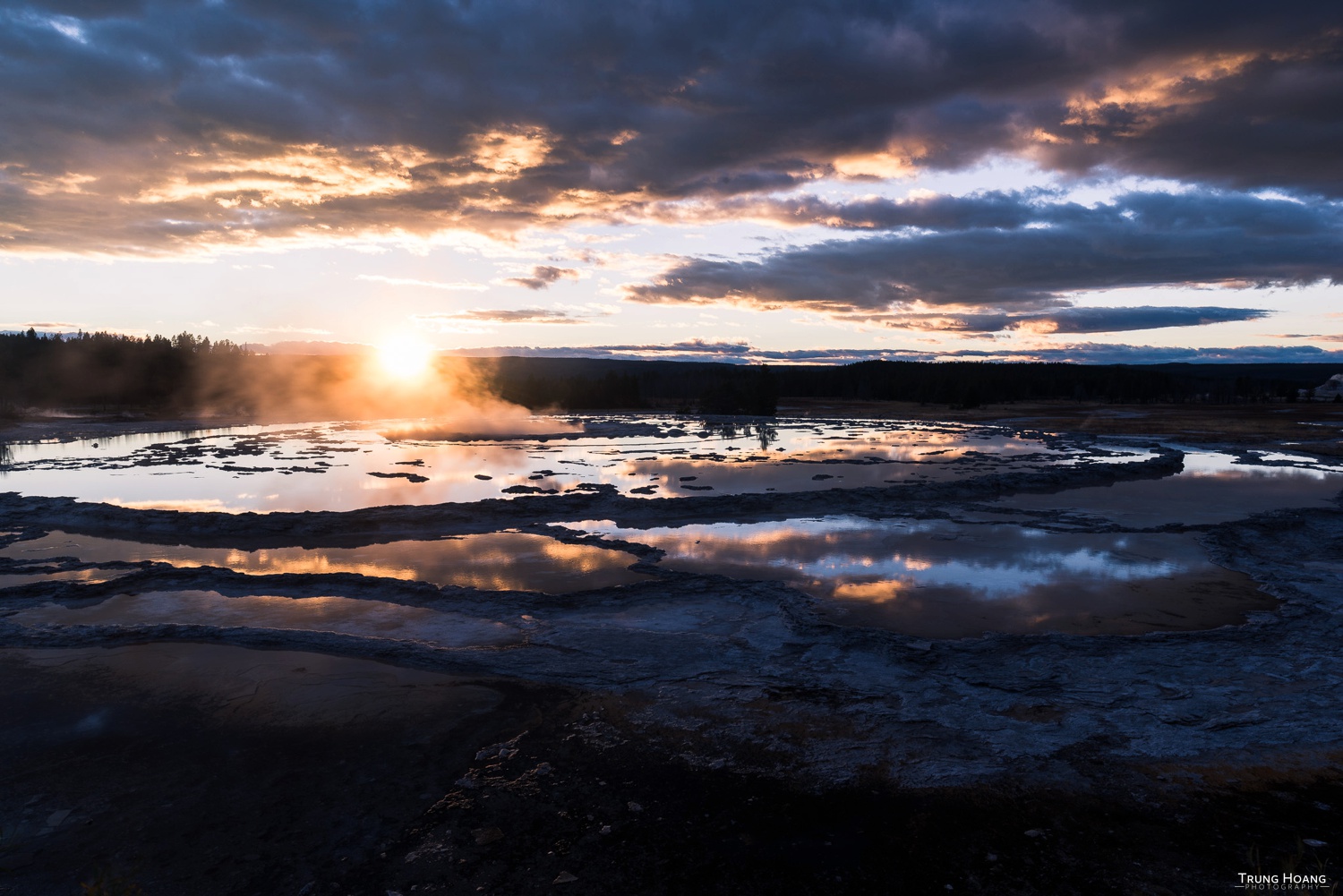 Great Fountain Geyser Sunset