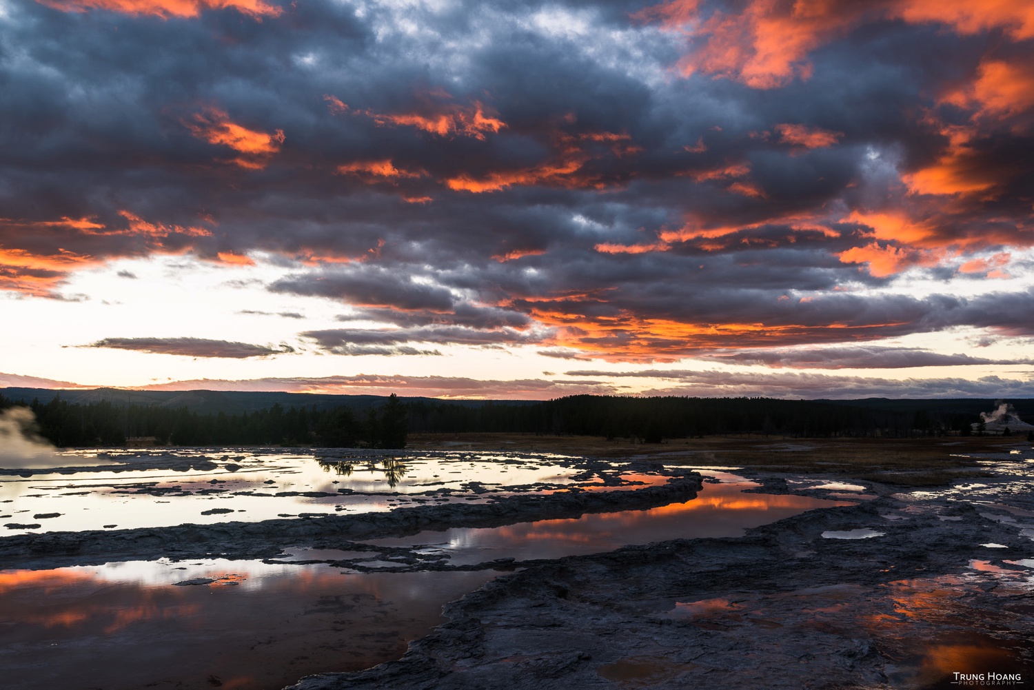 Great Fountain Geyser Sunset