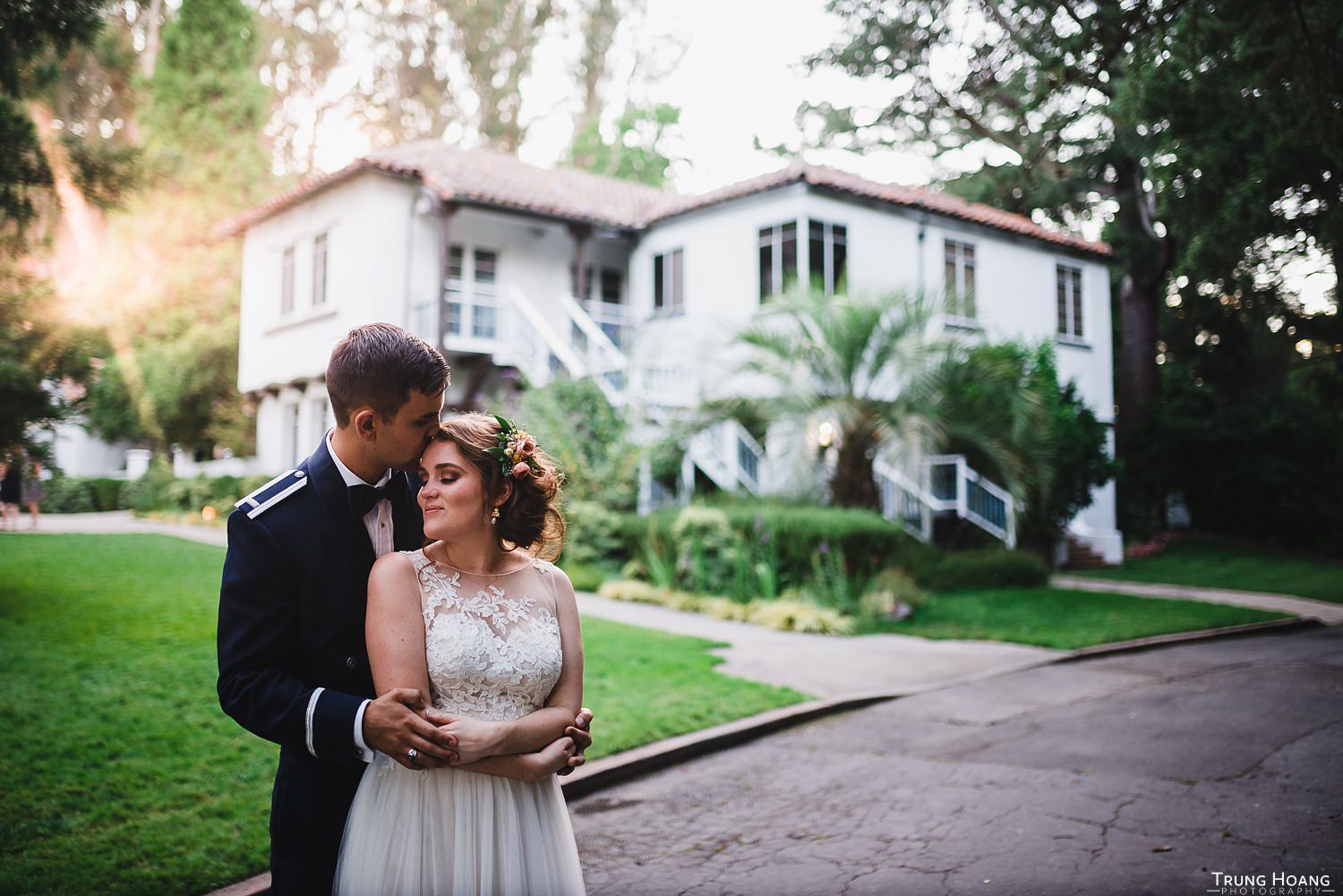 Backlit couples portrait