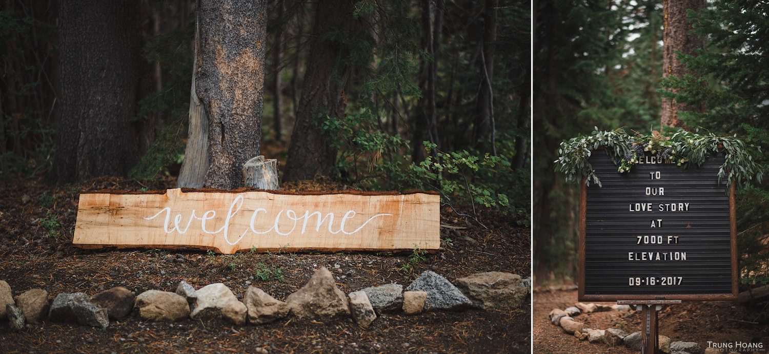 Log Welcome Sign