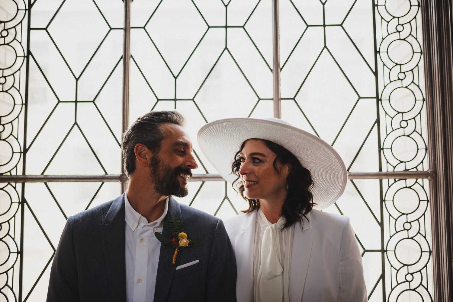Wedding Bride Wearing Hat