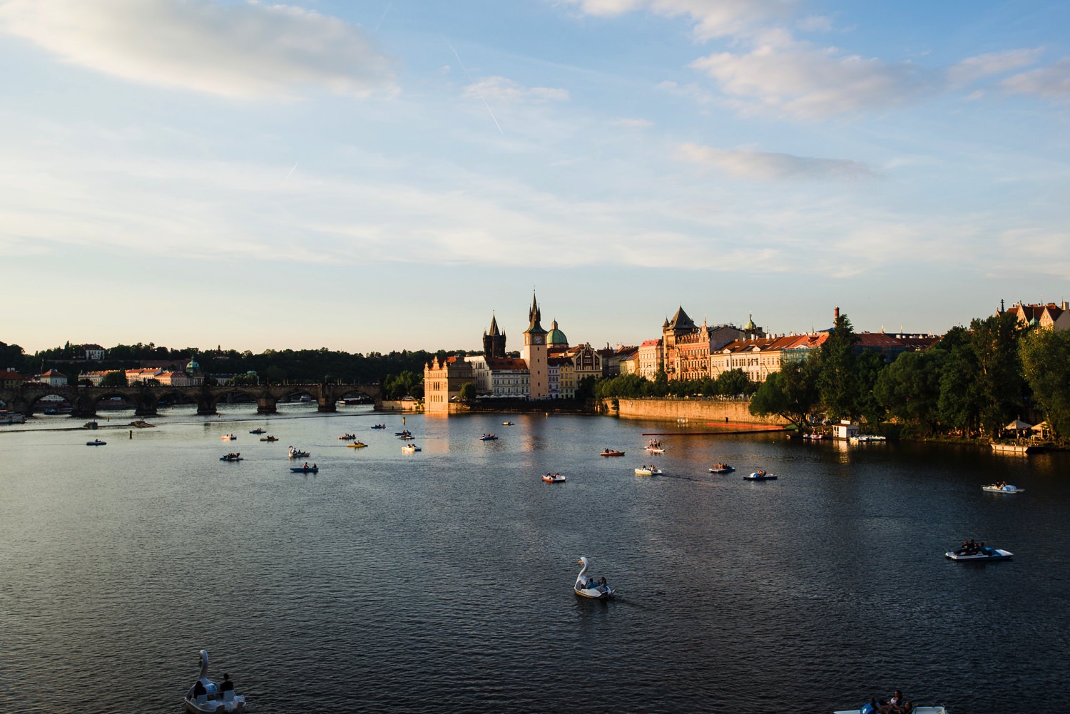 Paddle Boats on the Vltava River // Prague Travel Photography