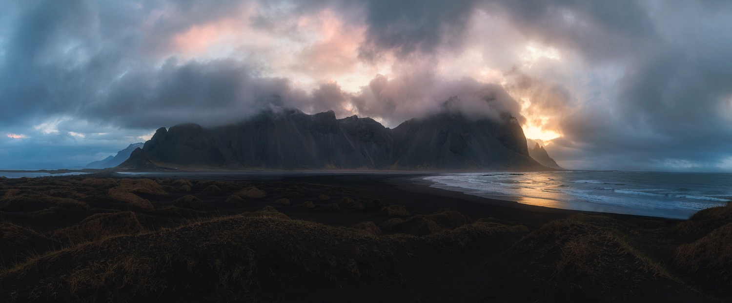 Sunrise Panorama at Vestrahorn, Iceland