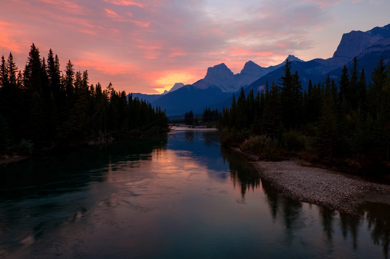 Sunrise over the Bow River