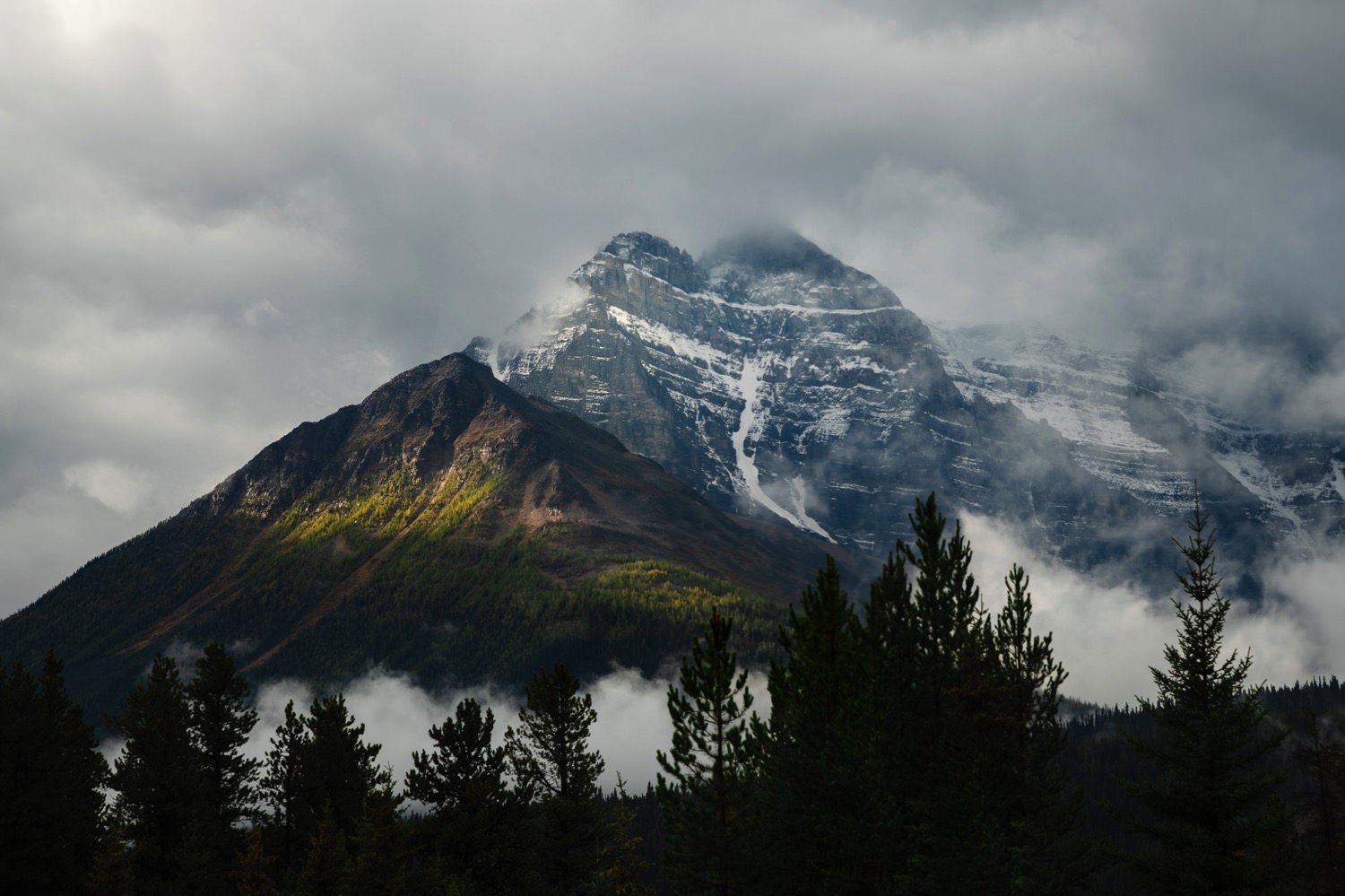 Clearing storm over Mount Temple