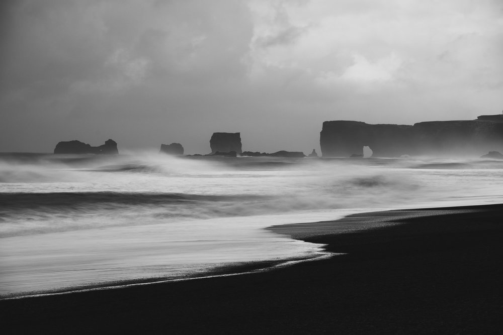 Reynisfjara black sand beach of Iceland