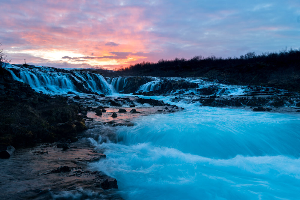 Sunset at Bruarfoss