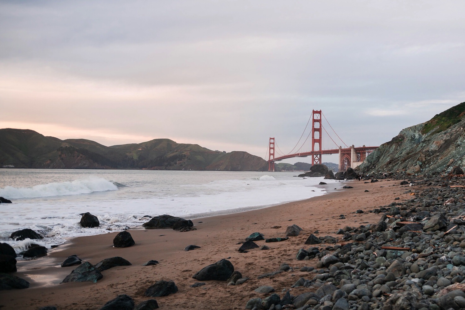 Overlooking Marshall's Beach to the Golden Gate Bridge