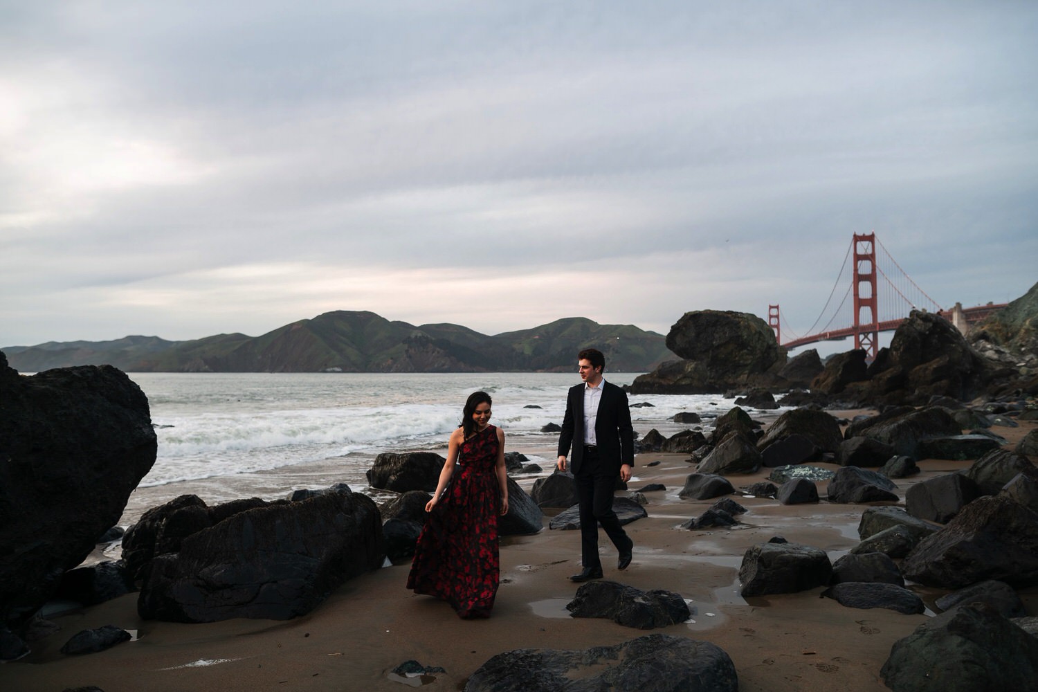 Golden Gate Bridge and Marshall's Beach Engagement Photos