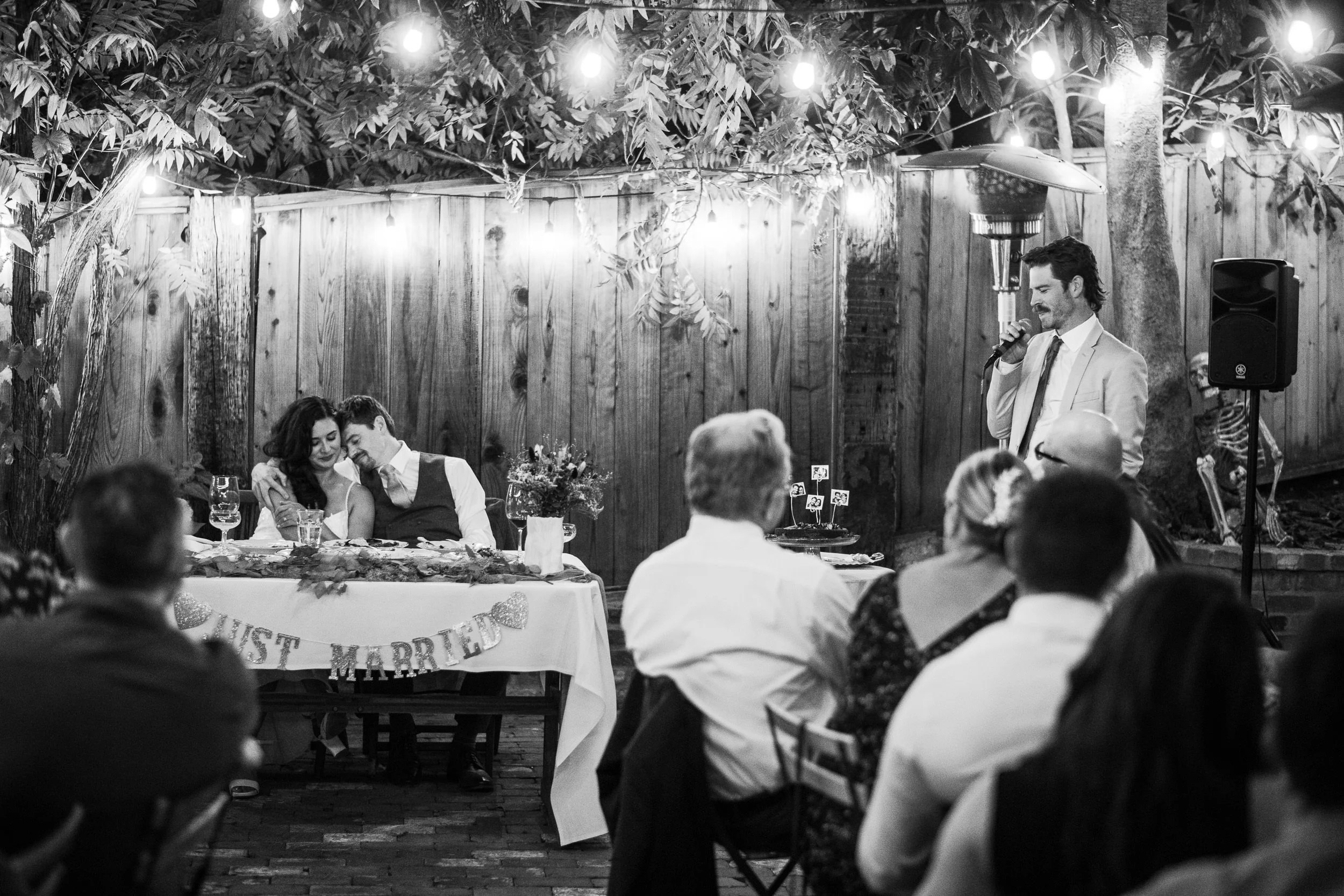 An embrace during a speech at Bull Valley Roadhouse
