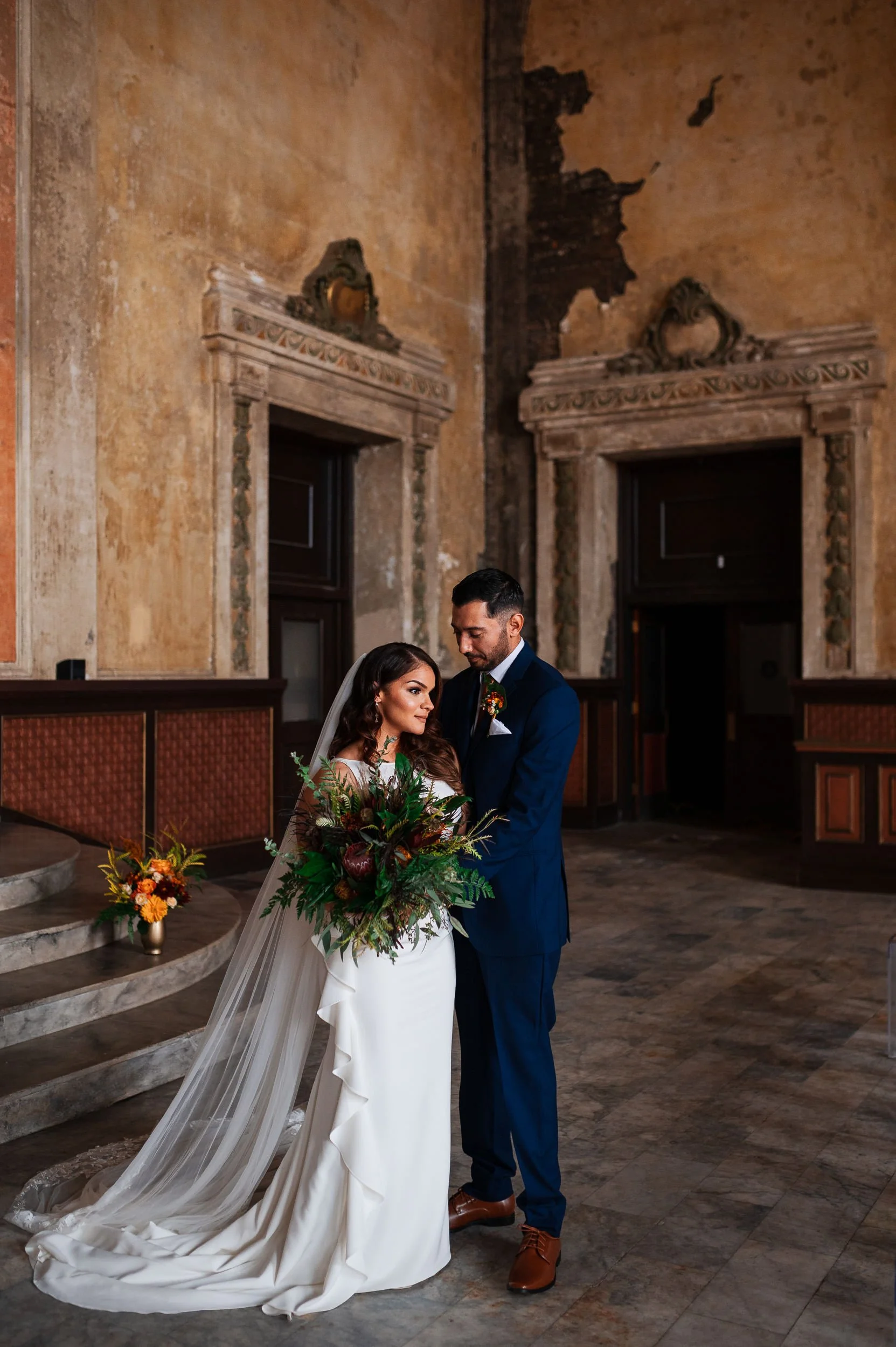 Wedding portrait at the 16th street station in Oakland