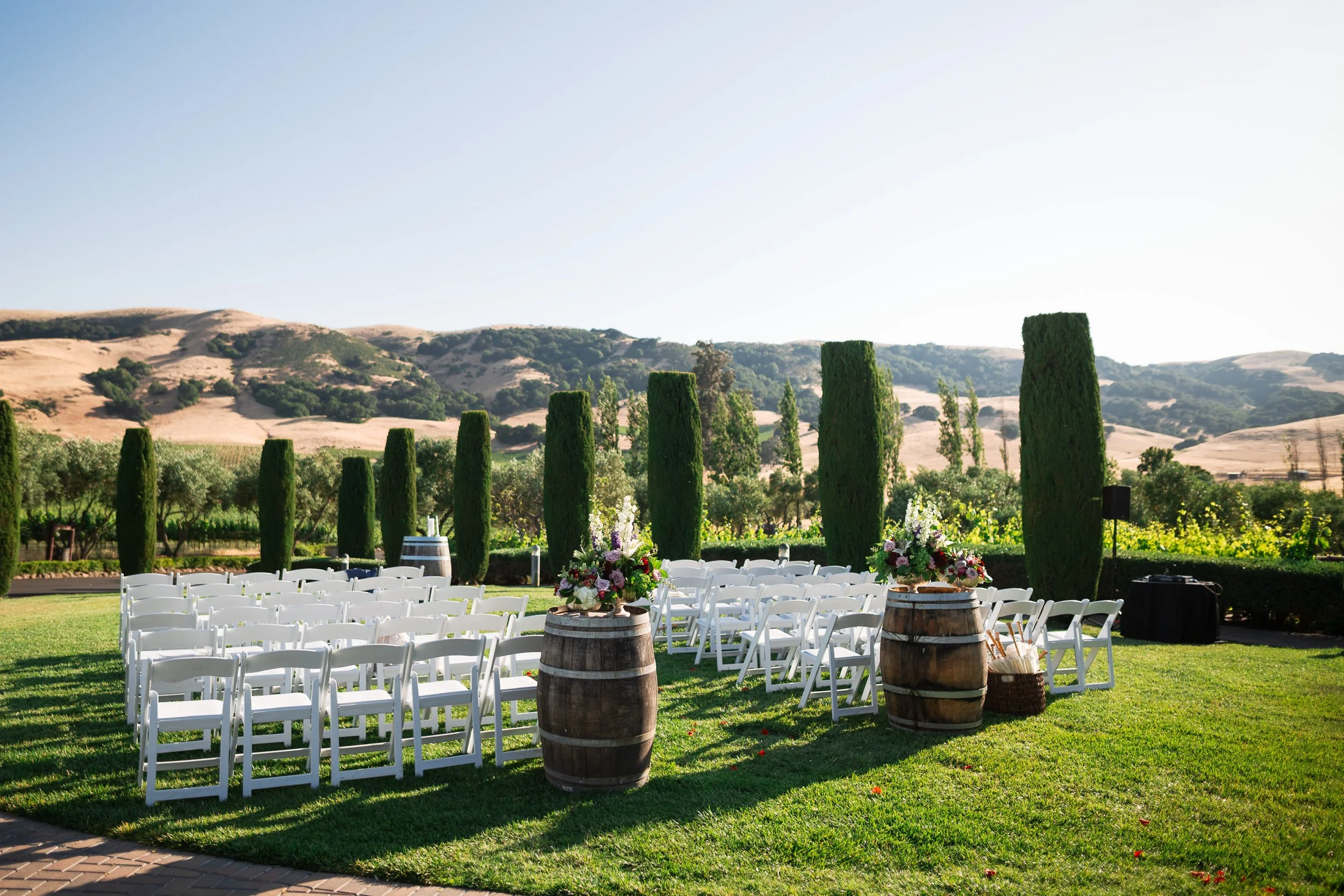Wedding ceremony at Viansa Winery in Sonoma, CA