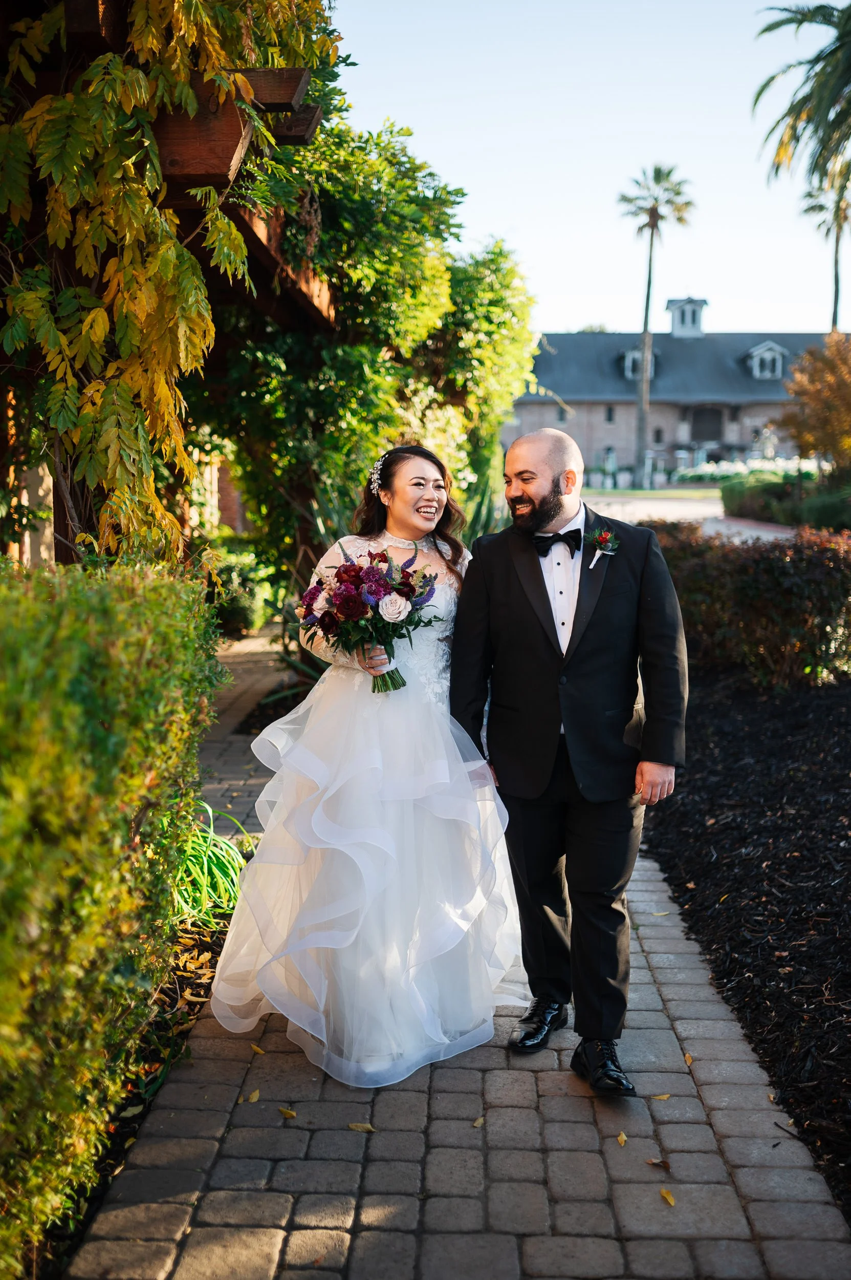 Couple walks through the Palm Event Center in Pleasanton