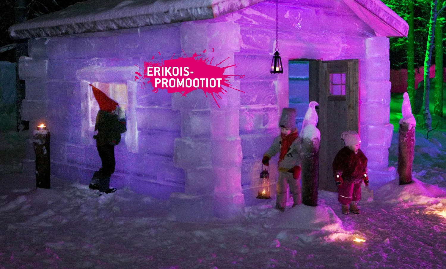 Näyttävyyttä jääveistoksilla