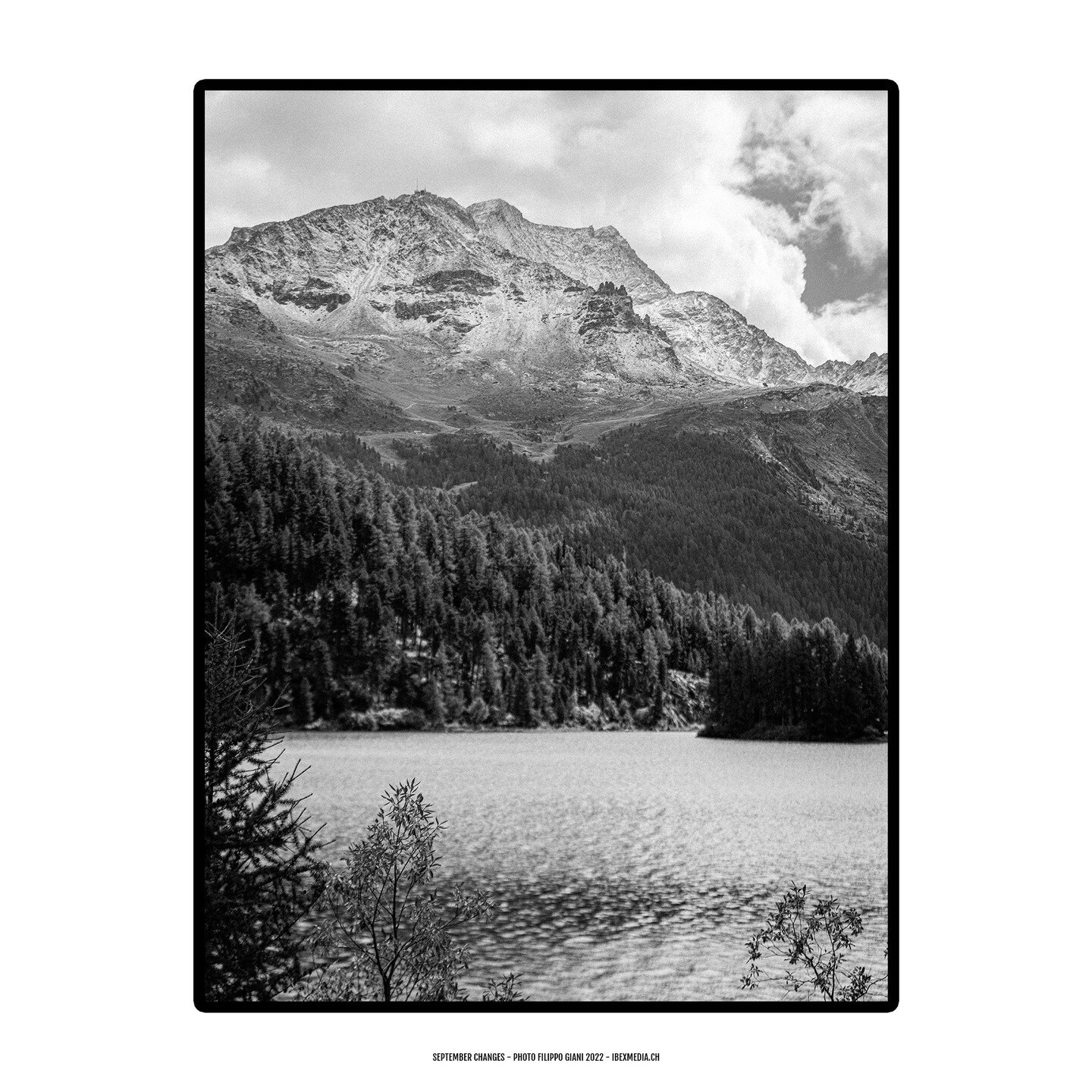 September - #skyline #mountains #snow #engadin #stmoritz #blackandwhite #canonr5c #corvatsch #nature #swissalps #switzerland #champfer #lake #autumn