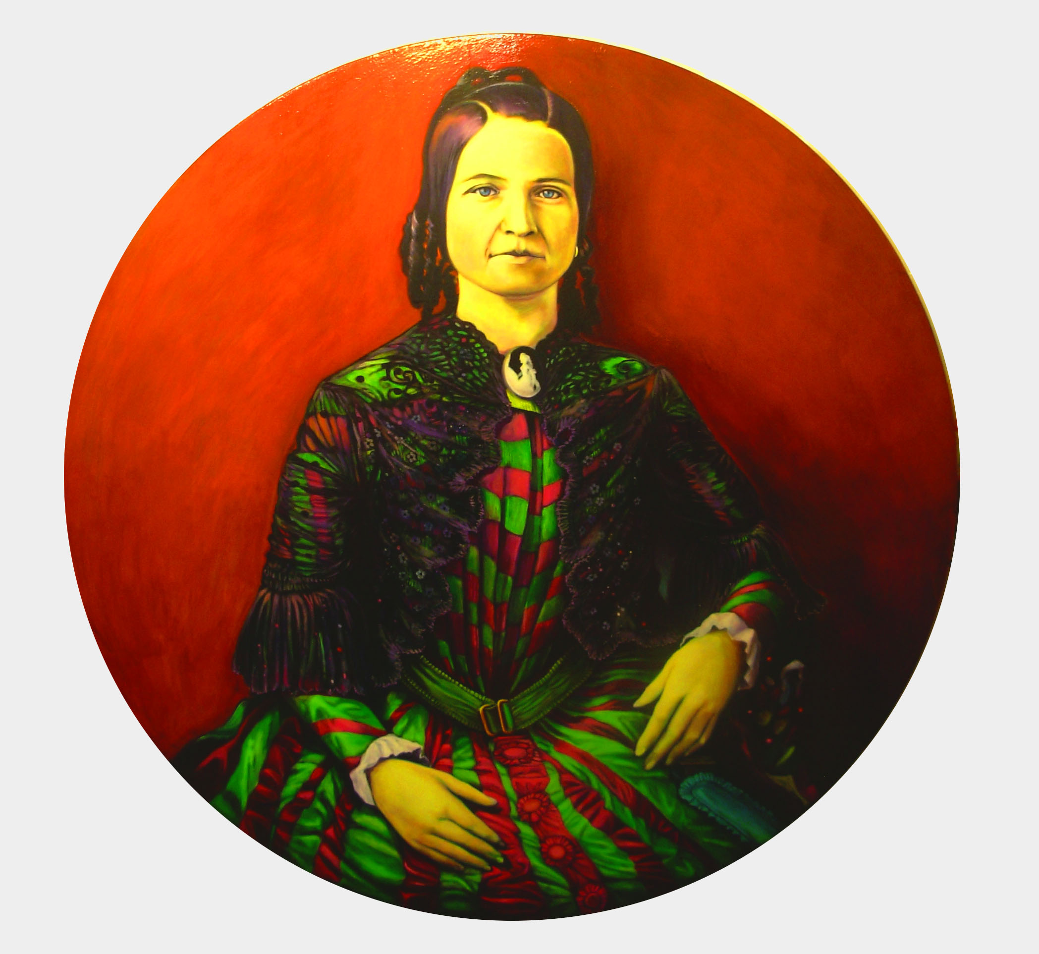  "Mary Todd Lincoln", fluorescent paint on canvas &nbsp;48"round - 2012 