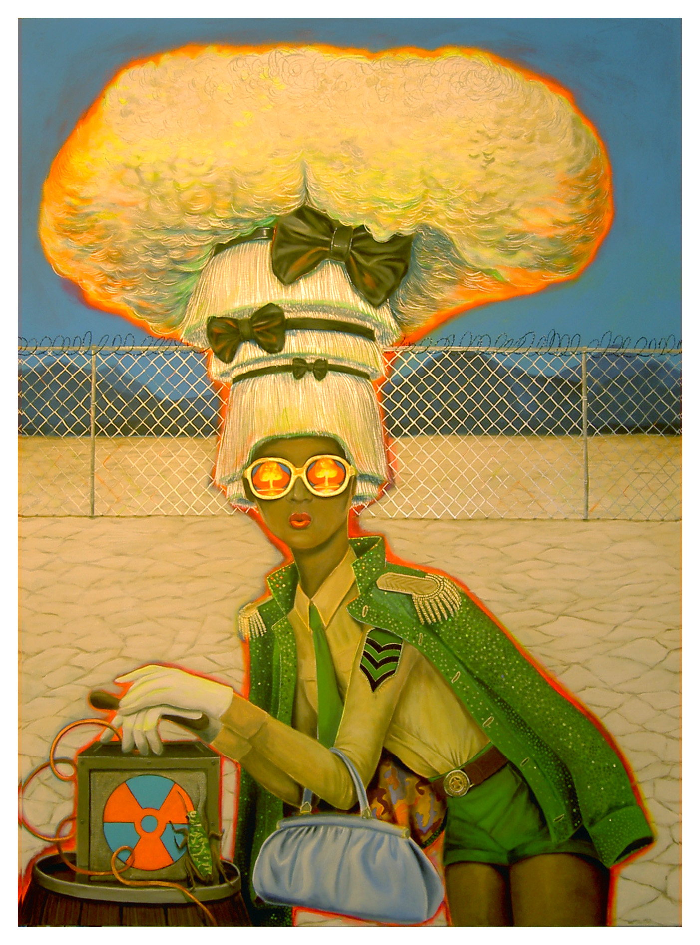  "Fear of Nuclear Bombs", house paint on canvas - 2012 4'x6' 