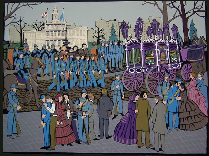   "Lincoln's Funeral", acrylic on canvas 2006 36"x48"  