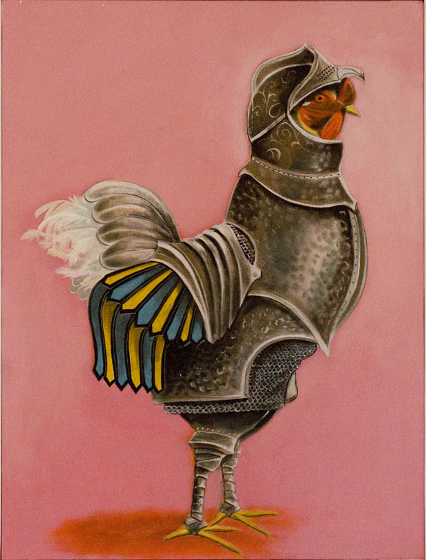  "Cocky chicken", house paint on canvas - 2012&nbsp; 