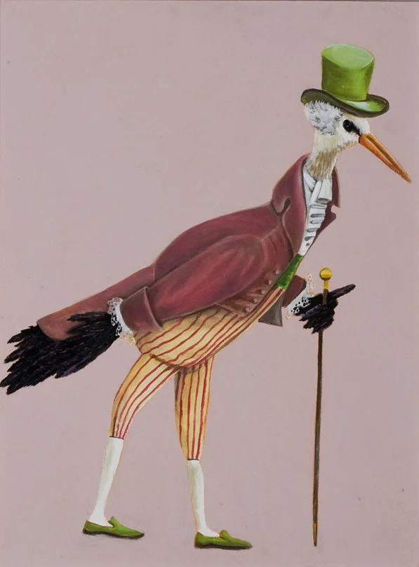 "Crane Dandy", house paint on canvas - 2012 