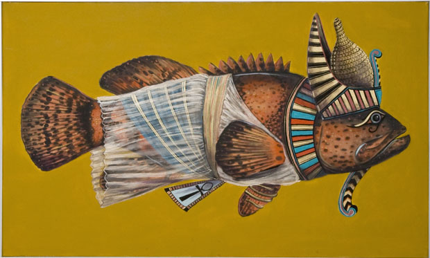  "Egyptian Fish", house paint on canvas - 2012 