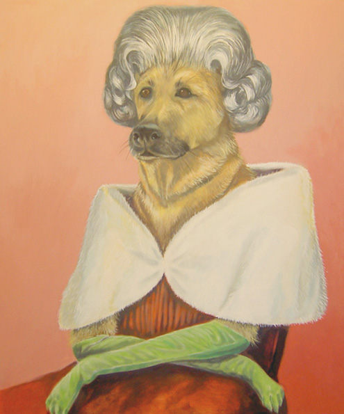  "Rosathedog", house paint on canvas - 2012 24"x36" 