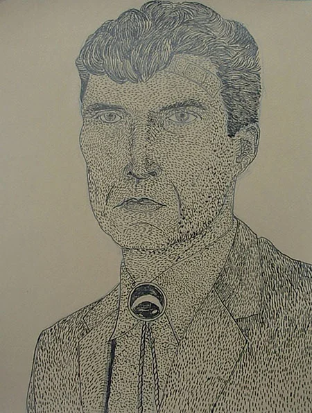"Ed", ink on paper - 2013 12"x14"