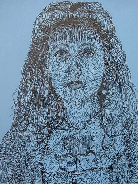 "Lucy", ink on paper - 2013 12"x14"