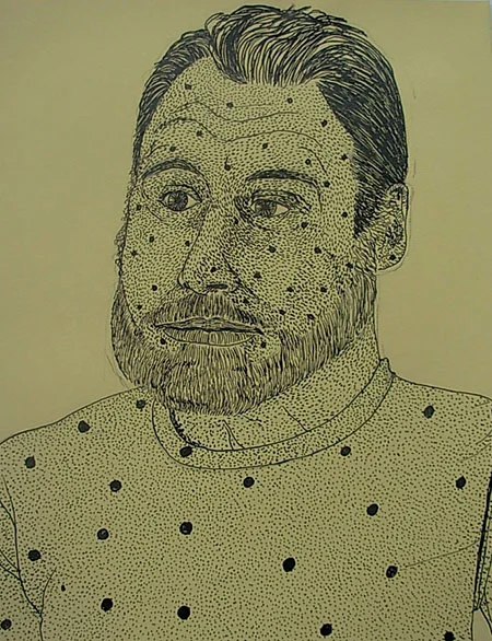 "One-Armed Man", ink on paper - 2013 12"x14"