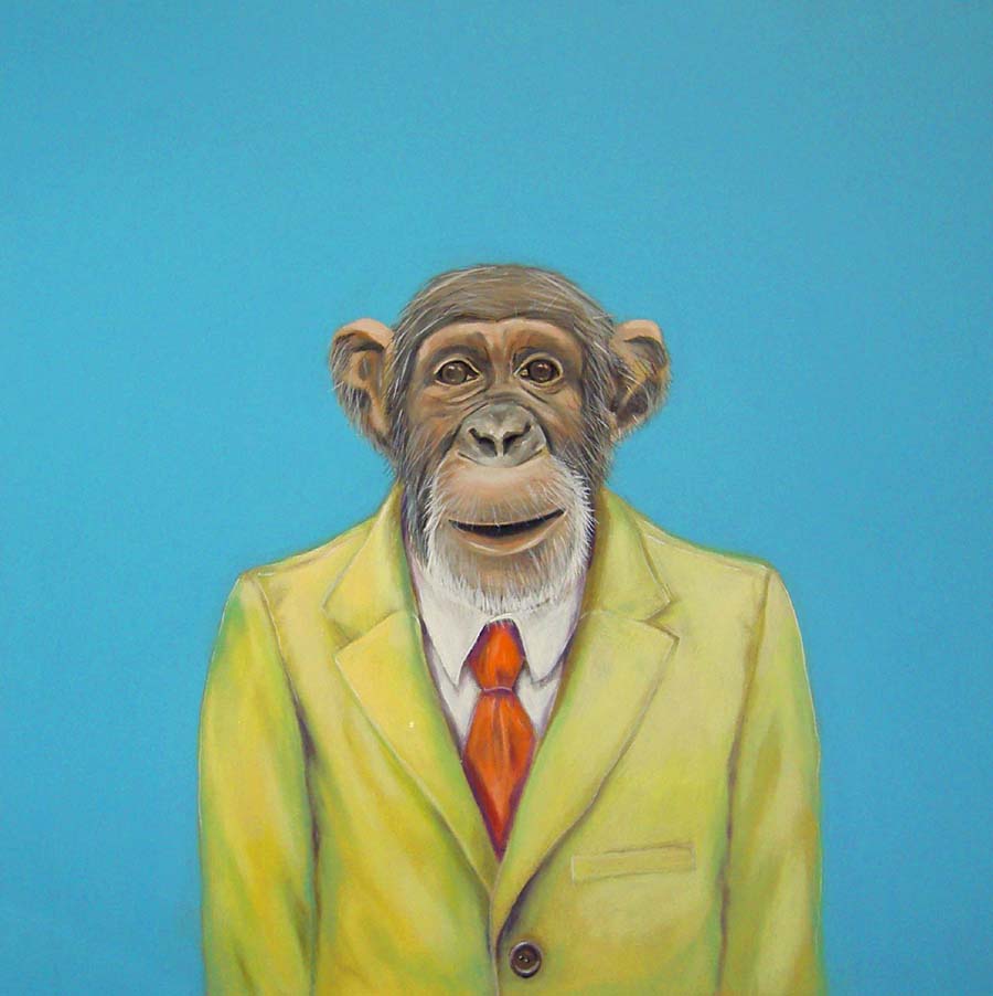  "Monkey Suit 1", house paint on canvas - 2009 20"x20" 