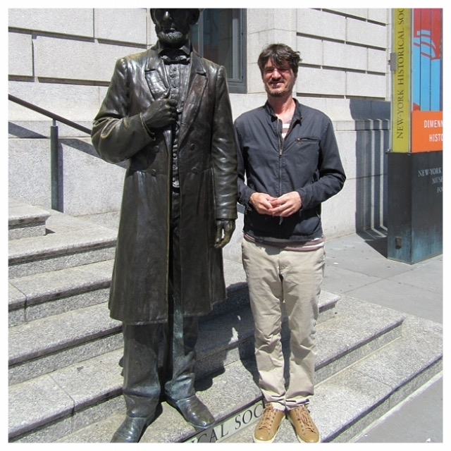 Me and abe on the steps of the New York Historical Society at the beginning of the project.