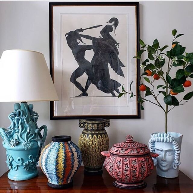 @sudneworleans posted this image that includes a few of my pieces this morning. So thrilled to be part of this setting and had to share with artwork by @leonardporterstudio and ceramics by @ceramicheantoninopiscitello
