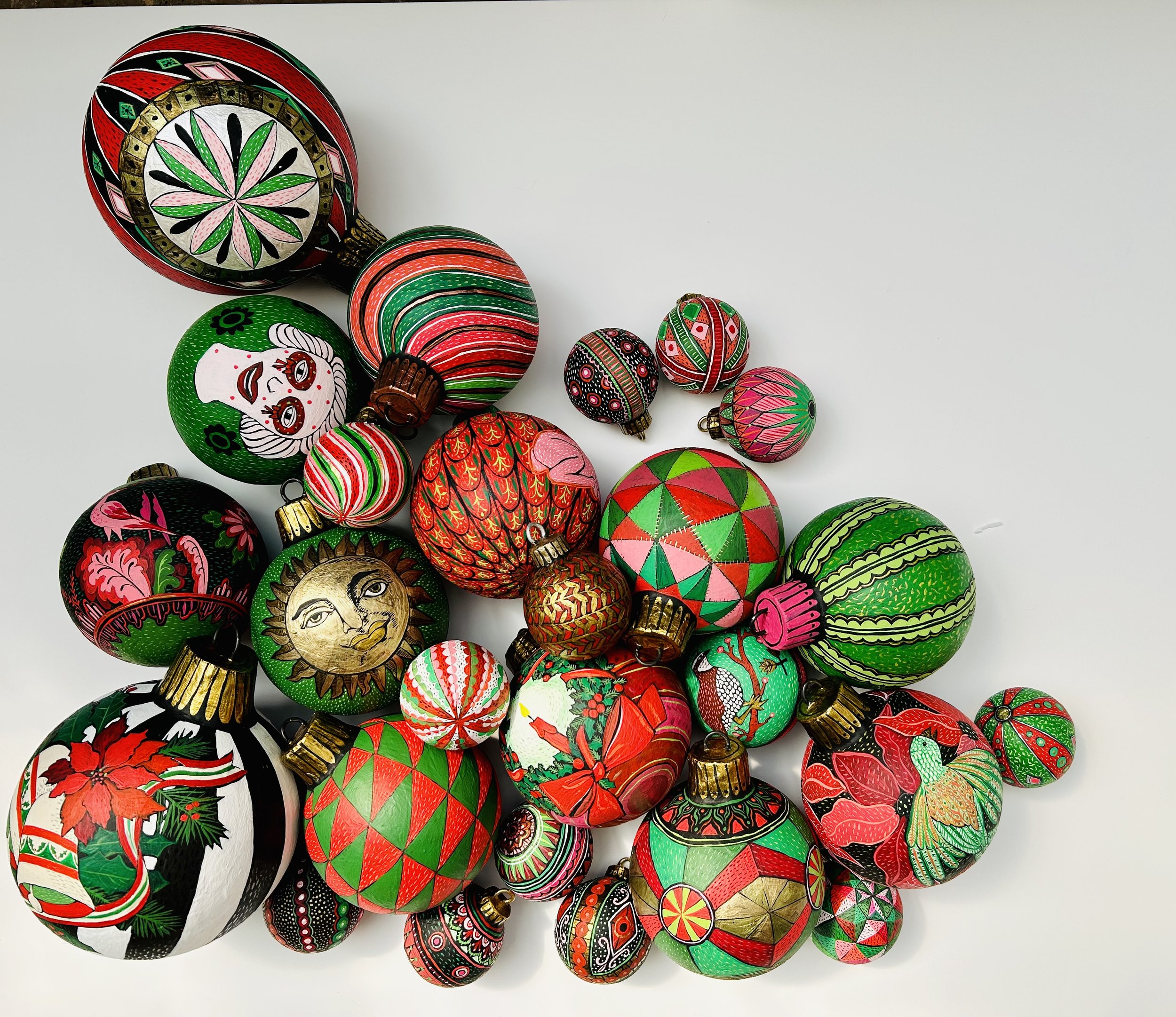 Hand made hand painted ornaments