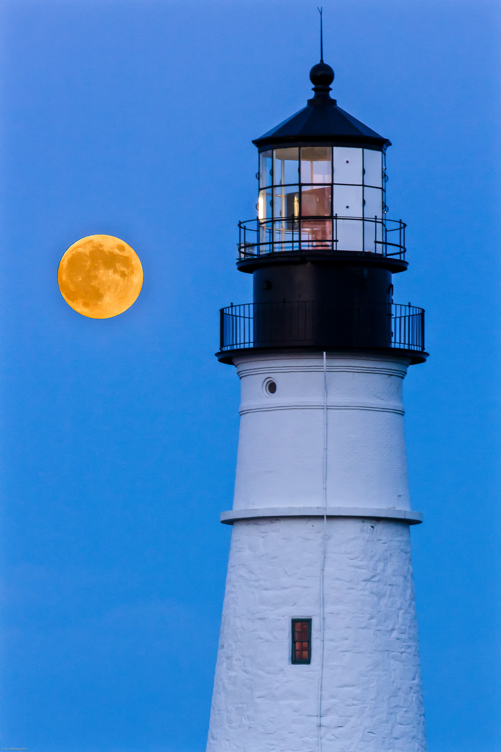 Moonrise over Portland Head