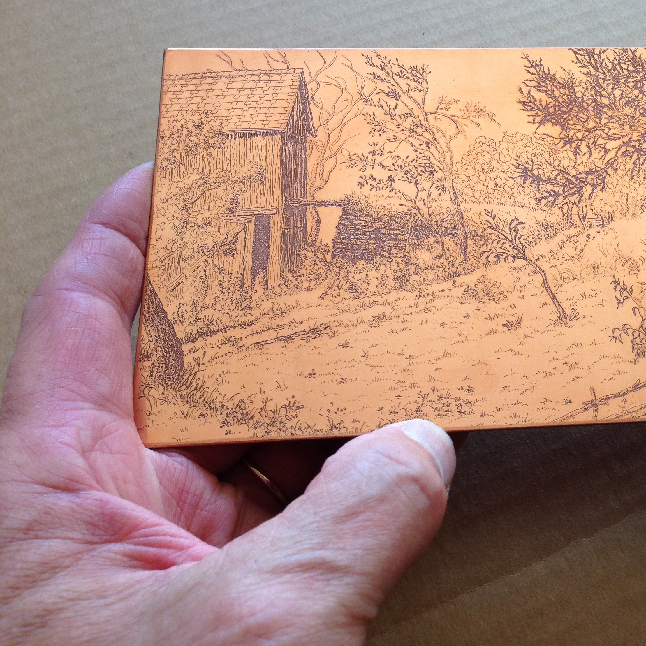 The copper plate.