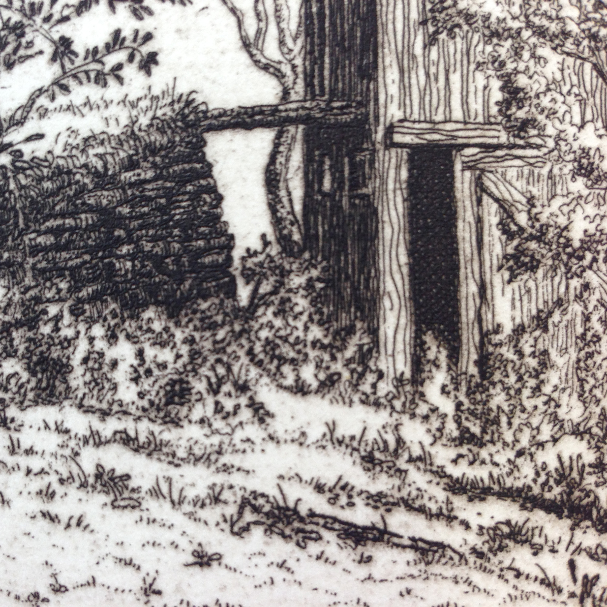 Detail of the line etching.