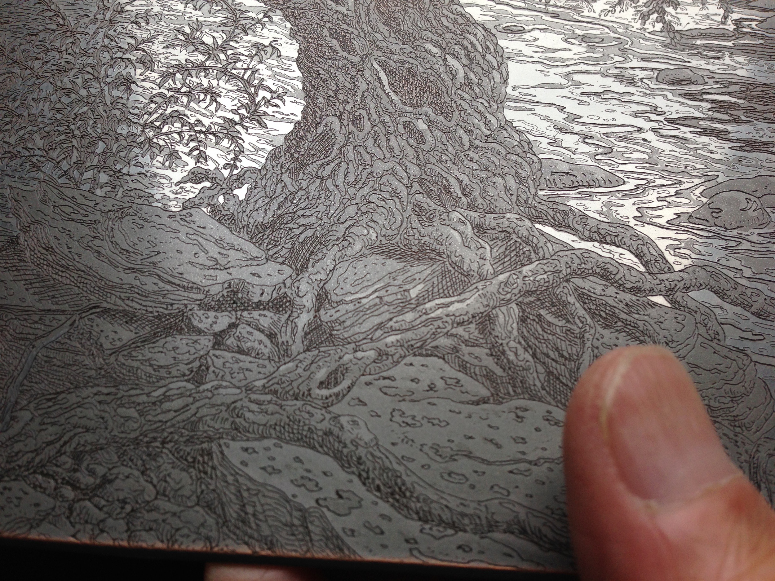 Close-up of the completed plate.