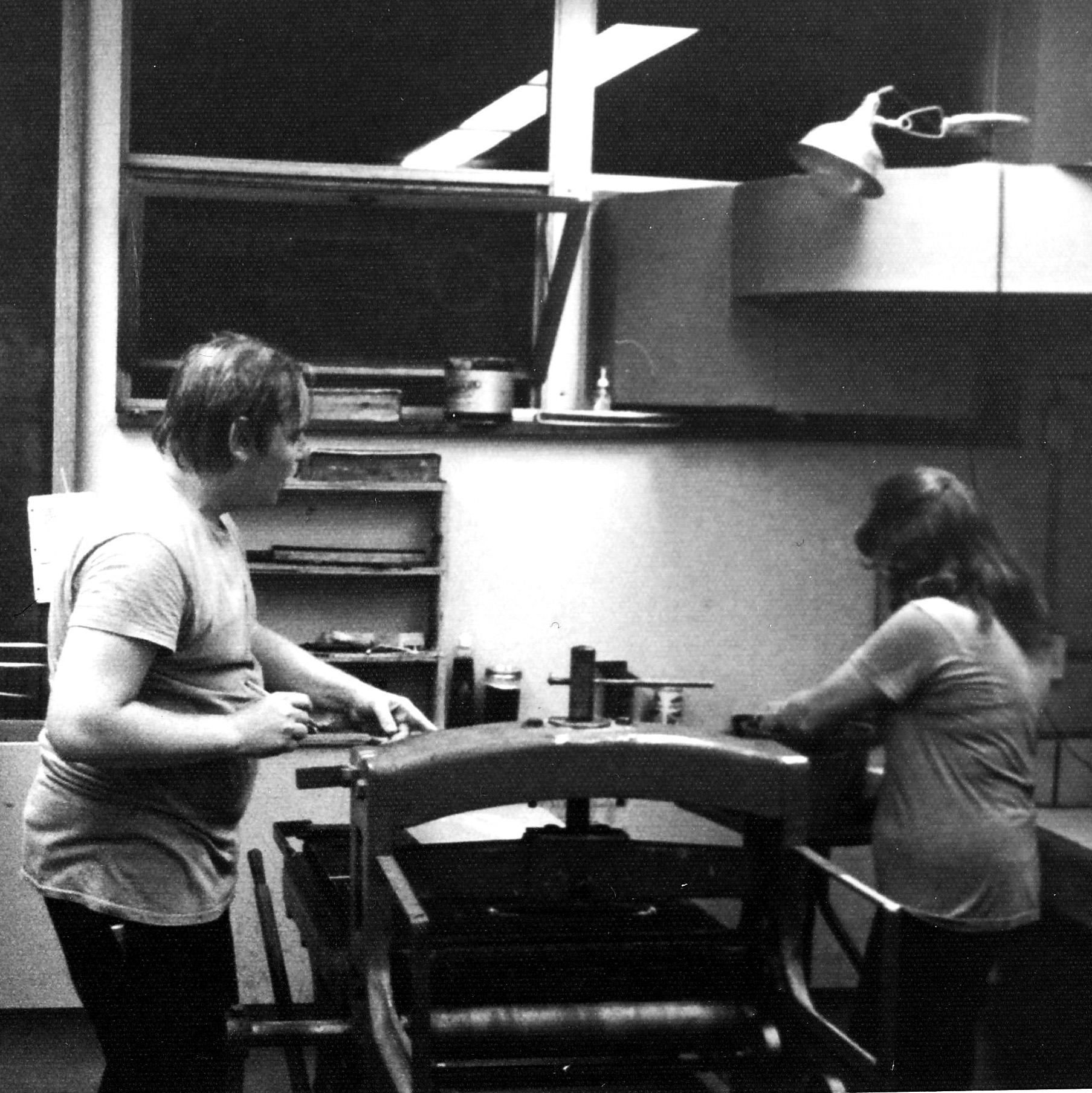 Jack gently points out that his assistant with the sponge (Sondra) could lay down a bit more or a bit less water. It is a hot night.