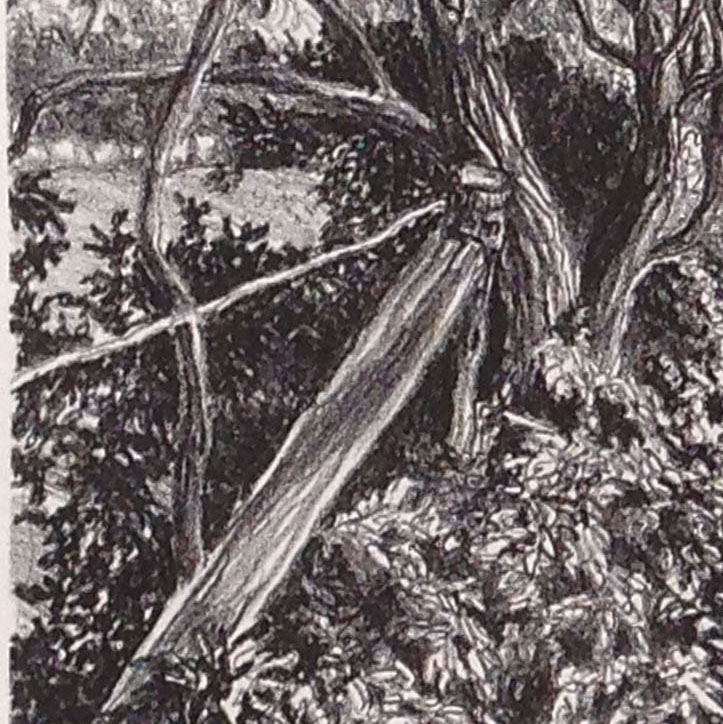 Another detail from the lithograph illustrates how Jack responds not just to objects but to the tools and materials he is using.