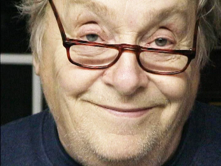 Jack Beal, in Canton, NY, April, 2005. Jack could be eloquent and he could be passionate, and he could be generous, and much more. Some times he might mug for the camera. 