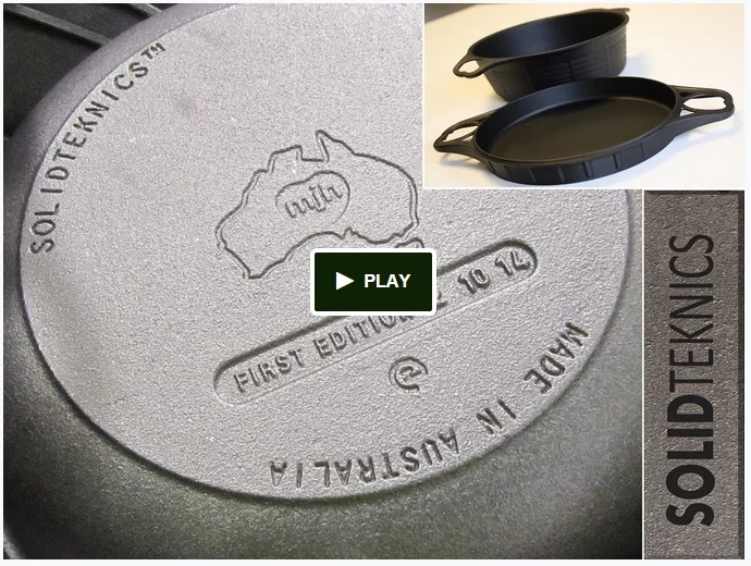 Click here for our K ickstarter crowdfunding campaign: pledge $149 (plus shipping) and receive an innovative AUSfonte 32cm BIGskillet as reward. Kickstarter backers are the only ones to receive the limited FIRST EDITION model. (Retail models are cast with 'CAST' and the date, instead of 'FIRST EDITION' and the actual date of casting like the Kickstarter pans.)
