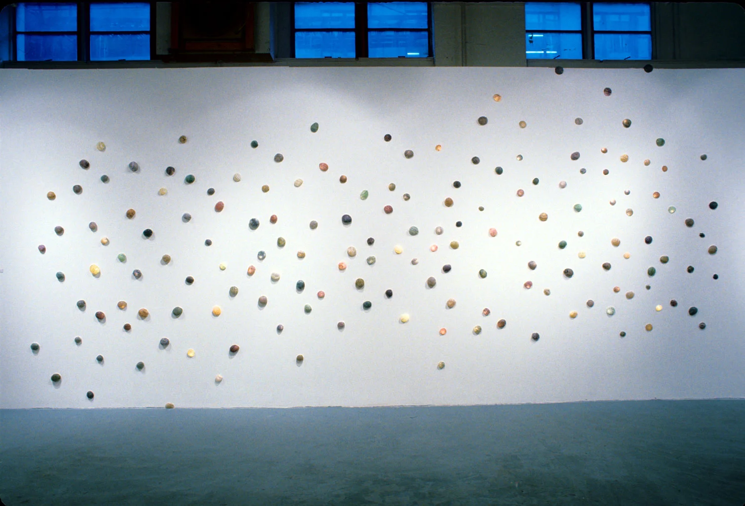 1997, 10’x22’x2”, Installation: wish paper, fabric, nylon, wax, lights