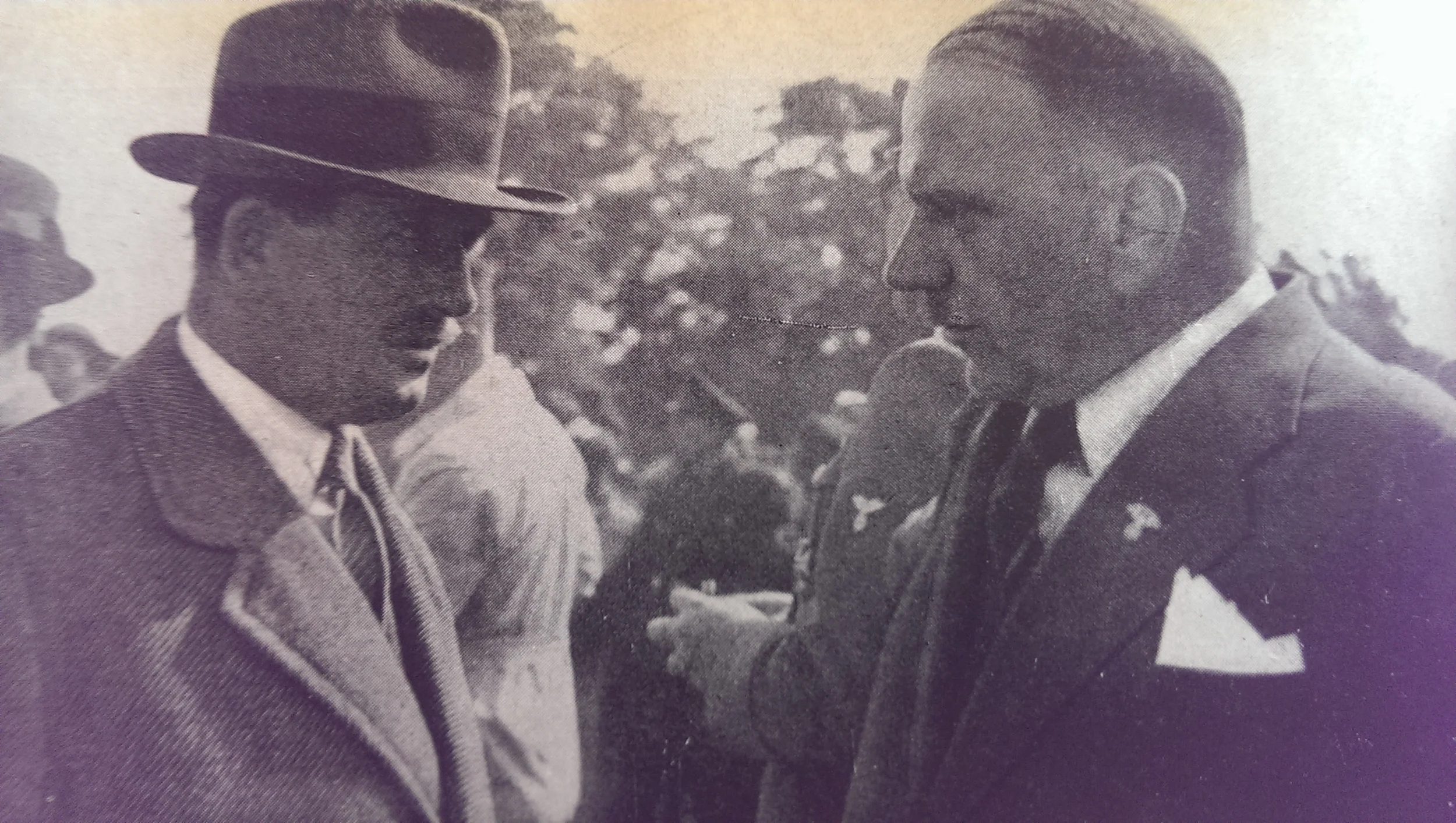 DR PORSCHE AND WILLY WALB: THE FORMER DESIGNED THE AUTO UNION, THE LATTER RAN THE RACE TEAM UNTIL THE END OF 1937. HE HIRED ACHILLE VARZI.